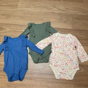 Cat & Jack Long Sleeve Bodysuits - Girl